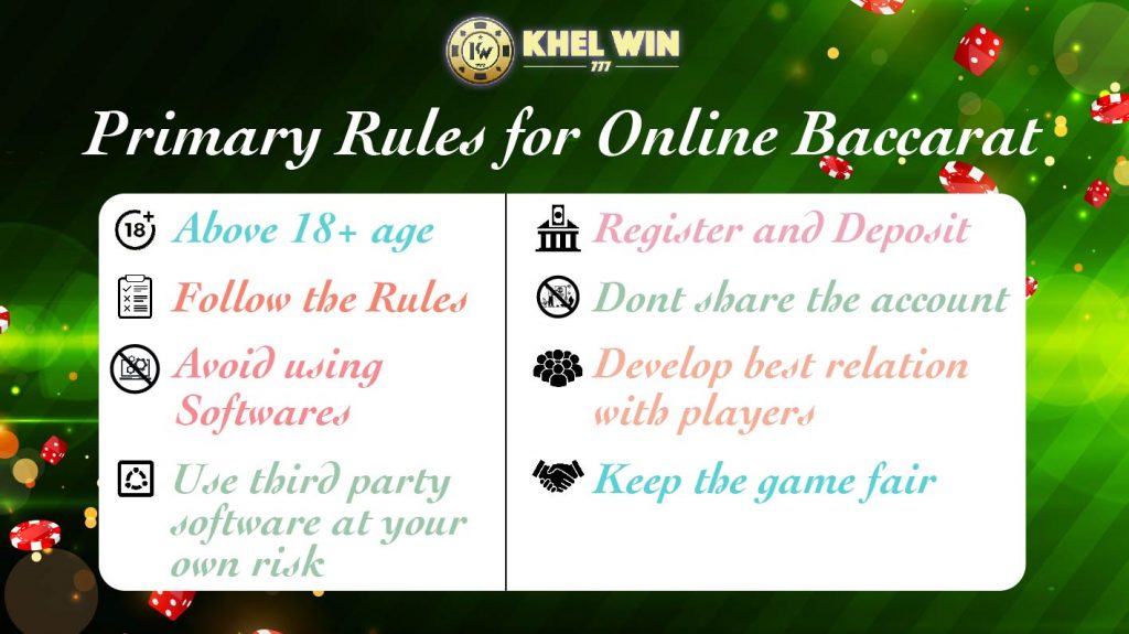 Primary Rules for Online Bacarrat